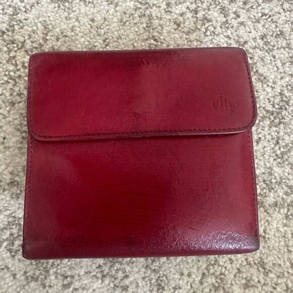 Monsac Original Red Leather Wallet 4.5”x4.5” - Picture 1 of 11